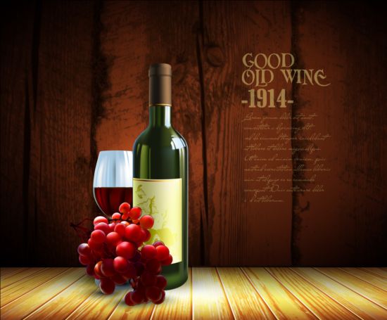 Old wine with wood background vector 01 wood wine old   