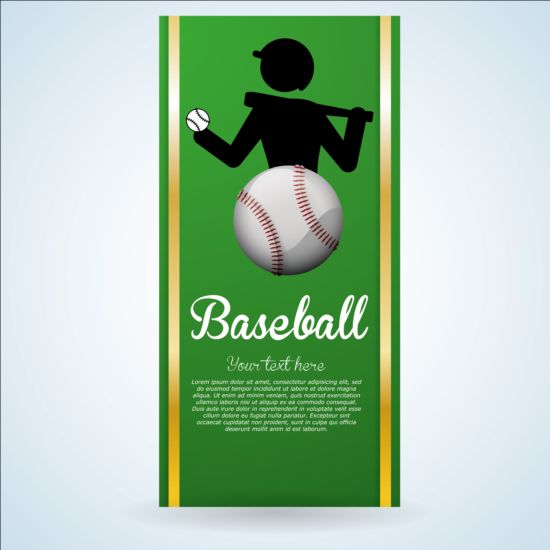 Baseball green banner with people silhouette vectors set 13 silhouette people green baseball banner   