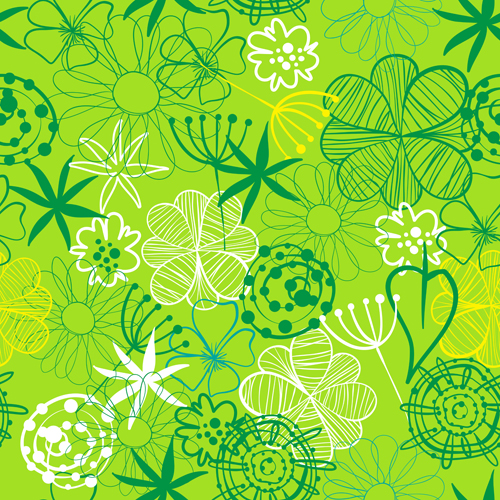 Doodle flowers hand drawing vector pattern 07 pattern hand flowers drawing doodle   