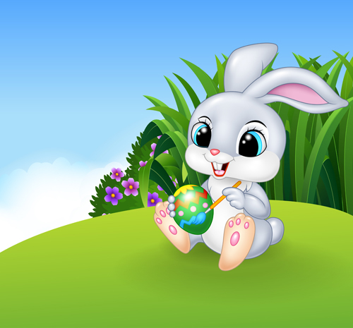 Cartoon easter rabbit cute vector material 07 rabbit easter cute cartoon   