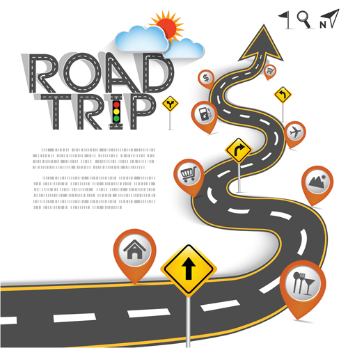 Road trip background vector material 05 trip road background   