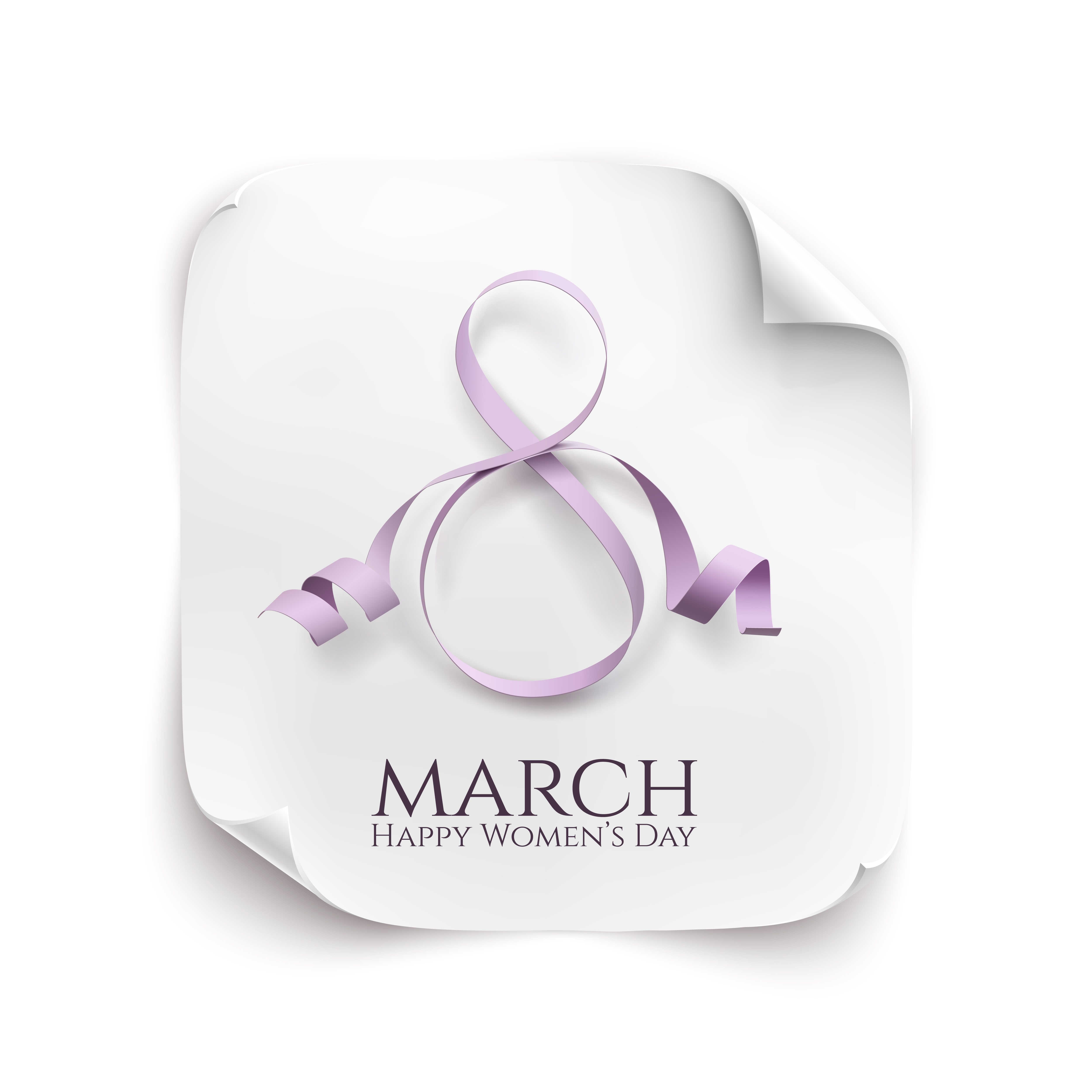 Woman day 8 march card with ribbon vector 02 woman ribbon March card   