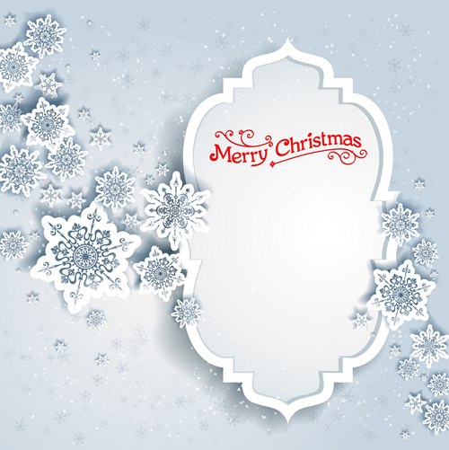2016 christmas paper snowflake with frmae background vector 03 snowflake paper frmae christmas background 2016   