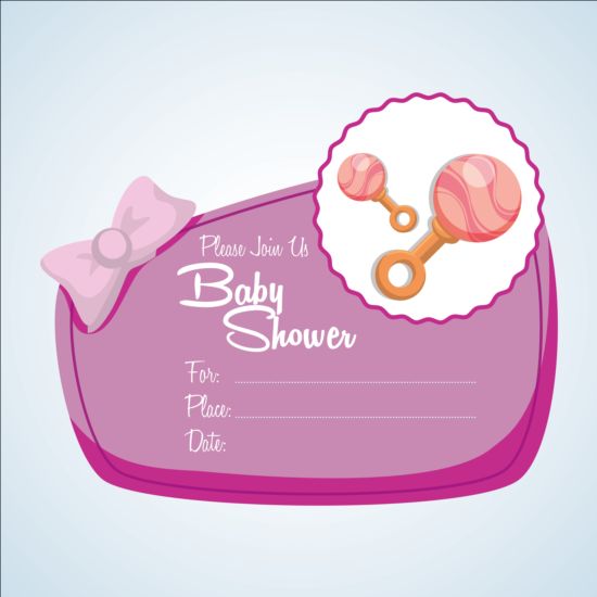 Baby shower simple cards vector set 03 simple shower cards baby   
