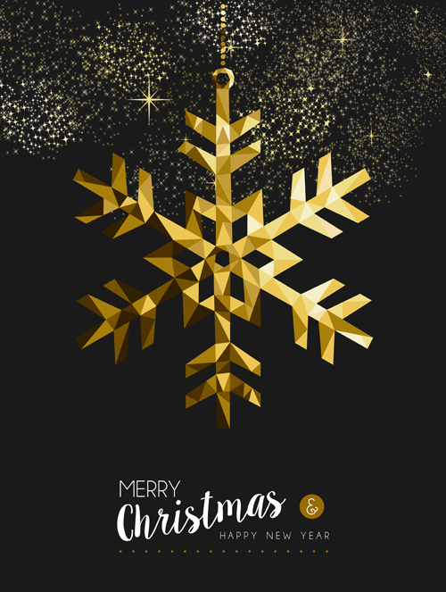 Christmas golden snowflake with blackground vector snowflake golden christmas   