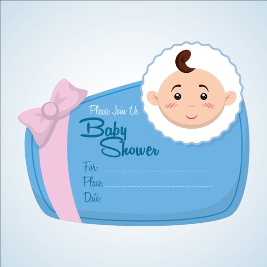Baby shower simple cards vector set 02 simple shower cards baby   