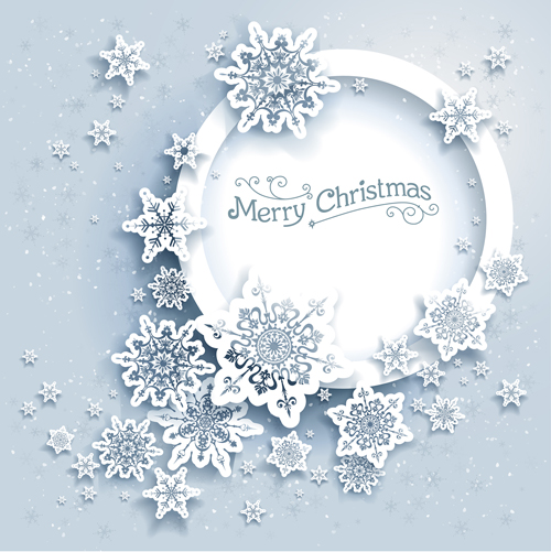 2016 christmas paper snowflake with frmae background vector 02 snowflake paper frmae christmas background 2016   