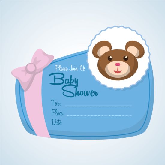 Baby shower simple cards vector set 01 simple shower cards baby   
