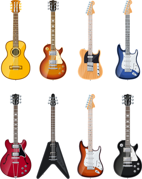 Electric guitar vector set 02 guitar electric   