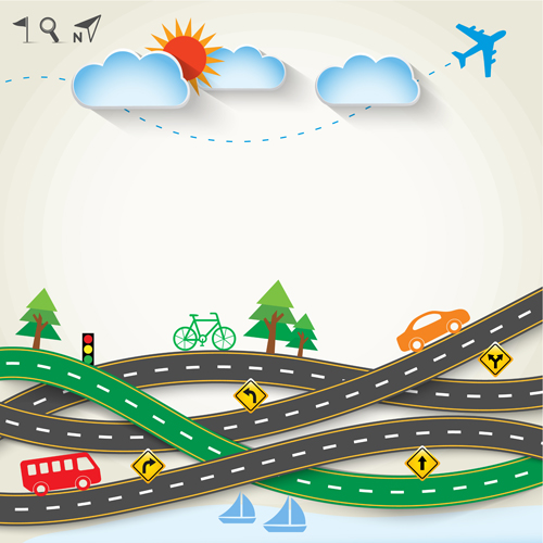 Road trip background vector material 01 trip road background   