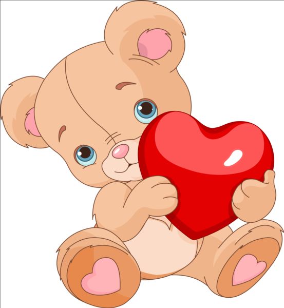 Teddy bear with red heart vector teddy red heart bear   