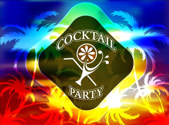 Tropical cocktall party background design vector 02 tropical party cocktall background   