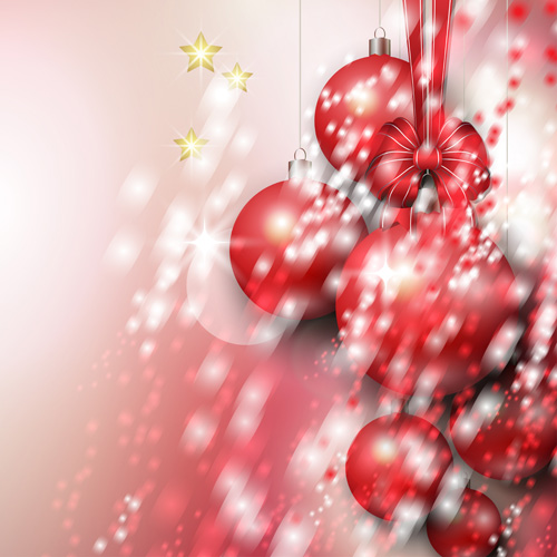 Christmas baubles with bow art background vector 01 christmas bow baubles   
