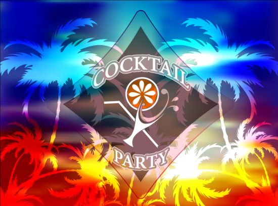 Tropical cocktall party background design vector 01 tropical party cocktall background   