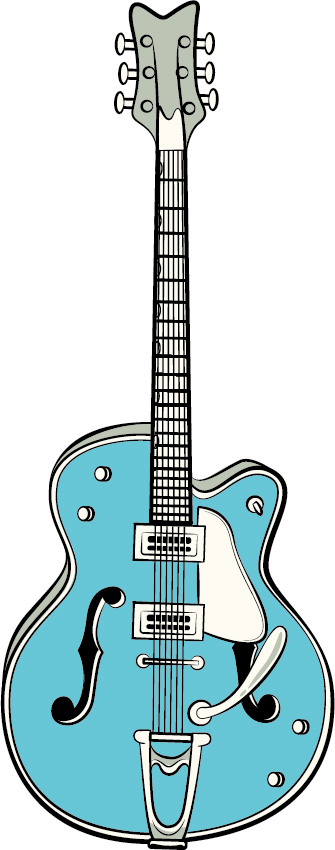 Rockabilly guitar vector material Rockabilly guitar   