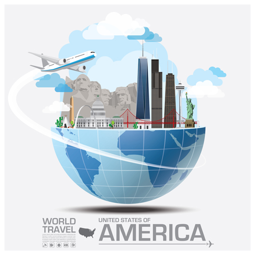 Creative world travel vectors template 02 world travel creative   