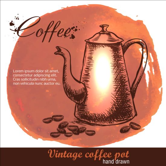 Vintage coffee poster heand drawn vector 08 vintage poster heand drawn coffee   