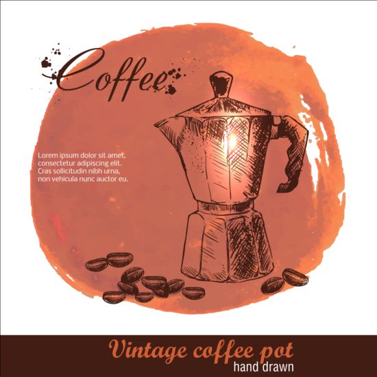 Vintage coffee poster heand drawn vector 06 vintage poster heand drawn coffee   