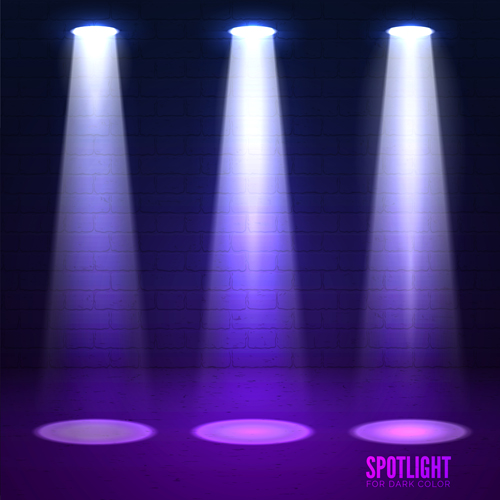 Purple spotlights with wall background vector 06 infographic creative business   