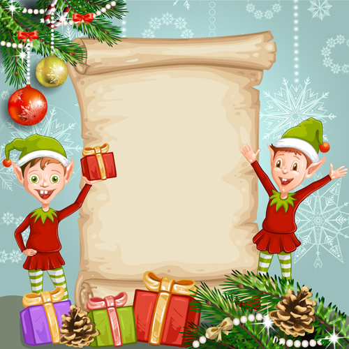 2016 christmas elements with parchment background vector 01 parchment elements christmas background 2016   