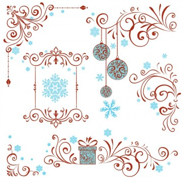 Christmas Ornaments Swirl vector material swirl ornaments christmas   