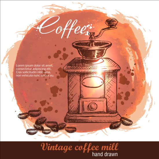 Vintage coffee poster heand drawn vector 03 vintage poster heand drawn coffee   