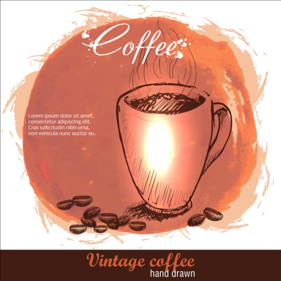 Vintage coffee poster heand drawn vector 05 vintage poster heand drawn coffee   