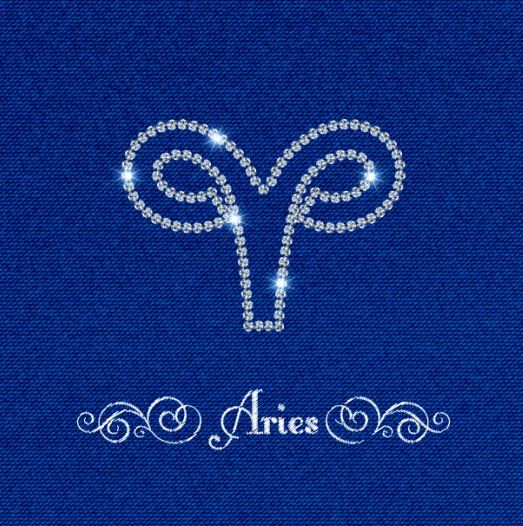 Zodiac sign Aries with fabric background vector zodiac sign fabric background Aries   