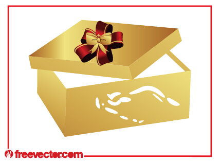Golden gift box with bow vector golden gift box bow   
