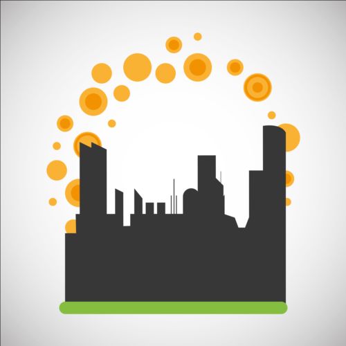 City silhouette with sun background vector 09 sun silhouette city   