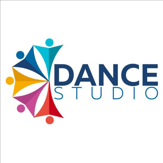 Set of dance studio logos design vector 08 studio logos dance   