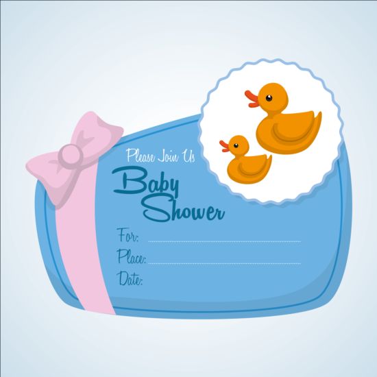 Baby shower simple cards vector set 09 simple shower cards baby   