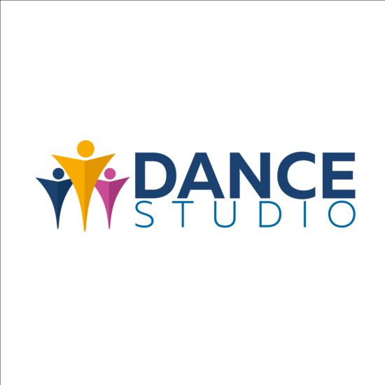 Set of dance studio logos design vector 07 studio logos dance   