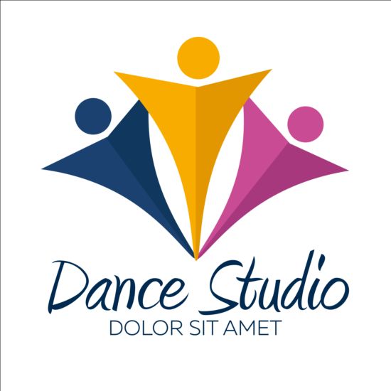 Set of dance studio logos design vector 06 studio logos dance   