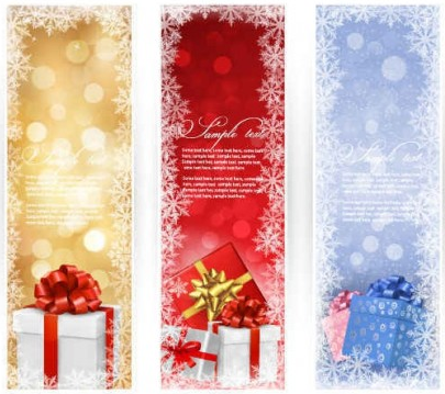 Christmas Gift banner with gift boxs vector material gift boxs gift christmas banner   