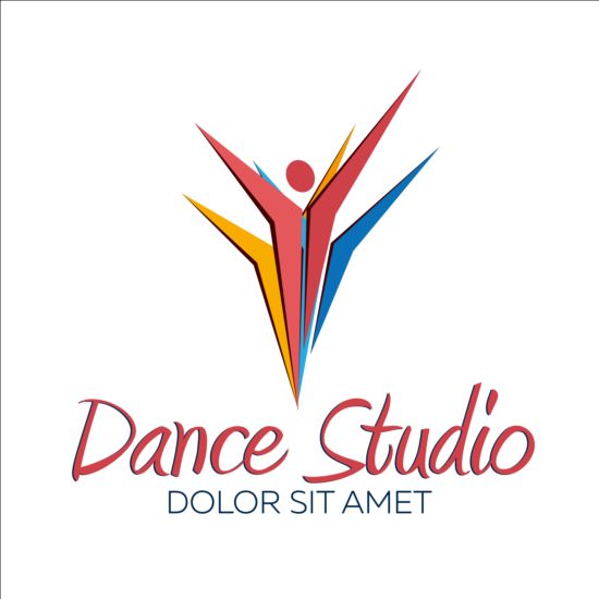 Set of dance studio logos design vector 05 studio logos dance   