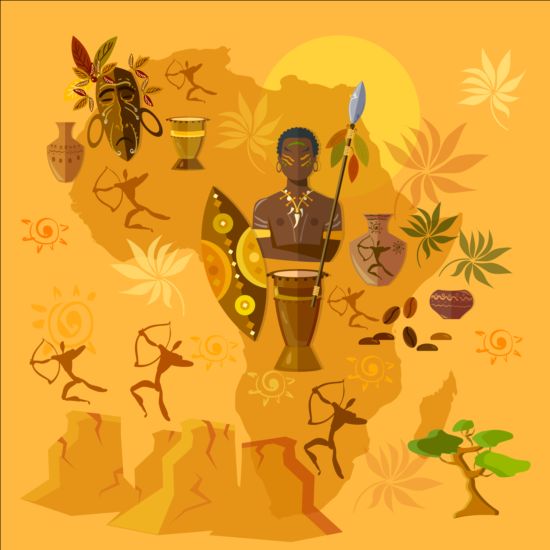 Africa styles culture vector background 03 styles culture background Africa   