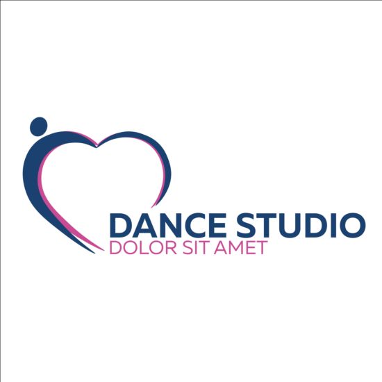 Set of dance studio logos design vector 13 studio logos dance   