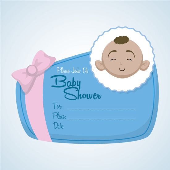 Baby shower simple cards vector set 06 simple shower cards baby   