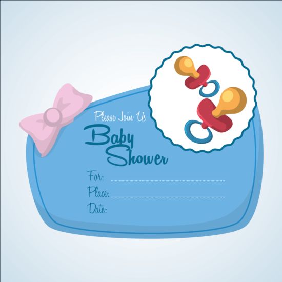 Baby shower simple cards vector set 05 simple shower cards baby   