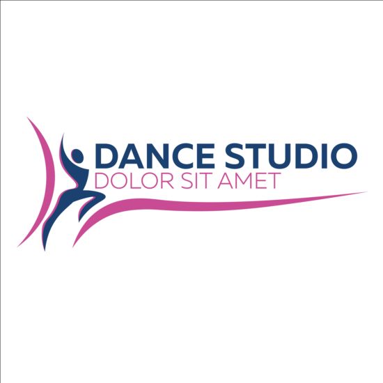 Set of dance studio logos design vector 03 studio logos dance   