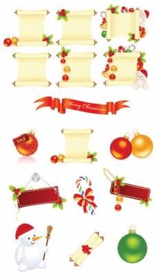 christmas decorative elements with baubles vector decorative christmas baubles   