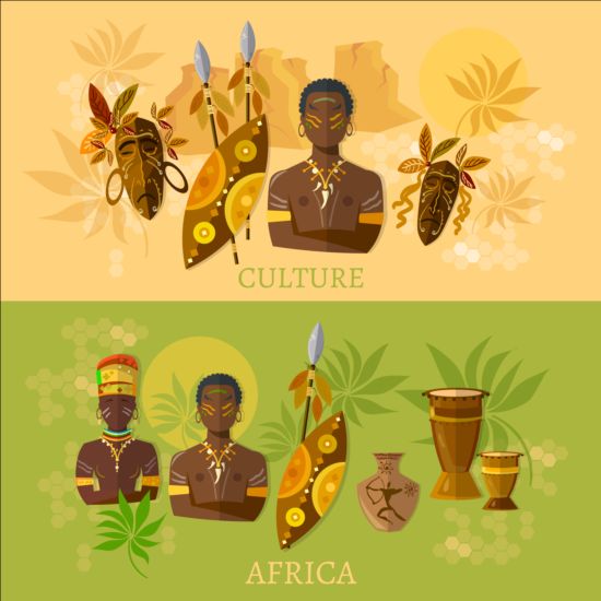 Africa styles culture vector background 01 styles culture background Africa   