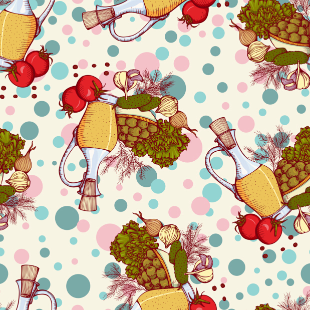 Fruits and vegetables seamless pattern vintage vector vintage vegetables seamless pattern fruits   