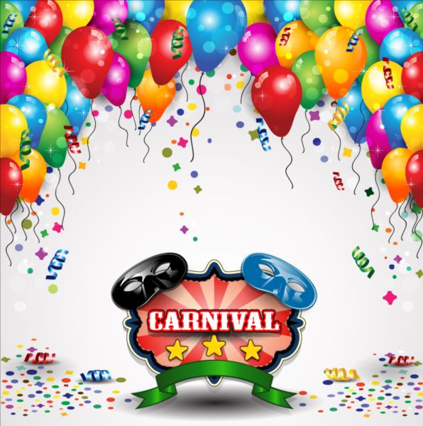 Carnival background with colored balloon vector colored carnival balloon background   