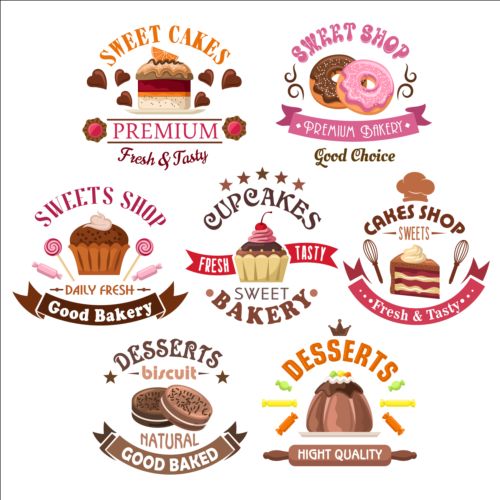 Bakery and pastry shop labels vector 02 shop pastry labels bakery   