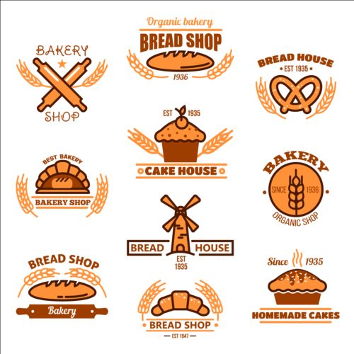 Bakery and pastry shop labels vector 01 shop pastry labels bakery   