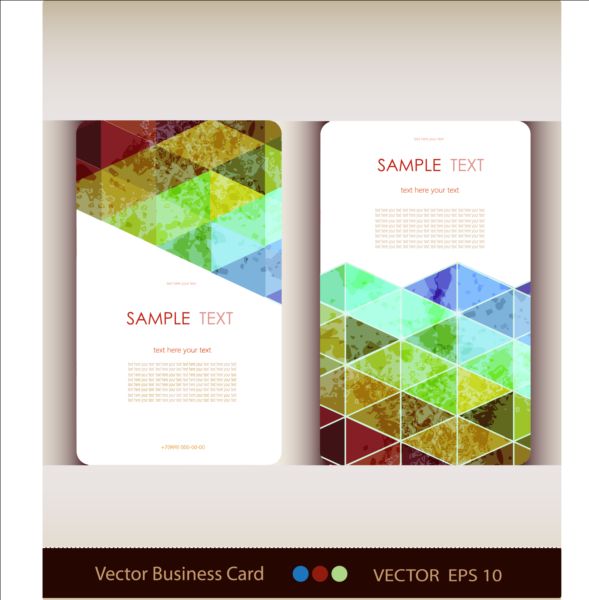 Triangle with grunge styles business card vector 06 triangle styles grunge card business   