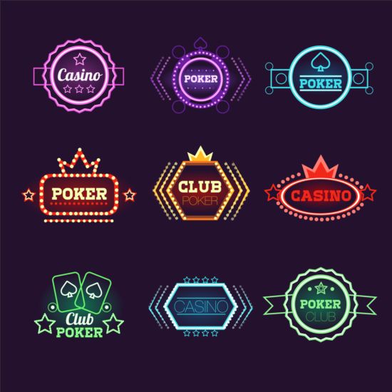 Exquisite casino neon labels vector 01 neon labels exquisite casino   