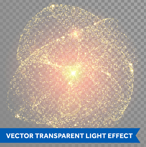 Transparent light effect illustration set vector 01 transparent light illustration effect   